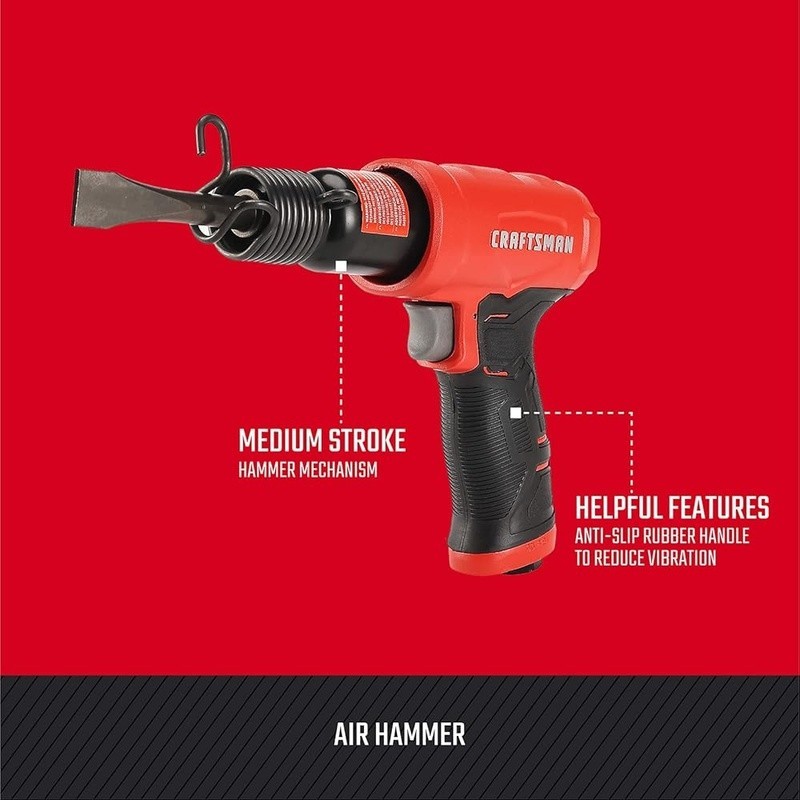 Air Hammer Pneumatic Tool 2800 BPM W/ Chisel Demolition Precision Control
