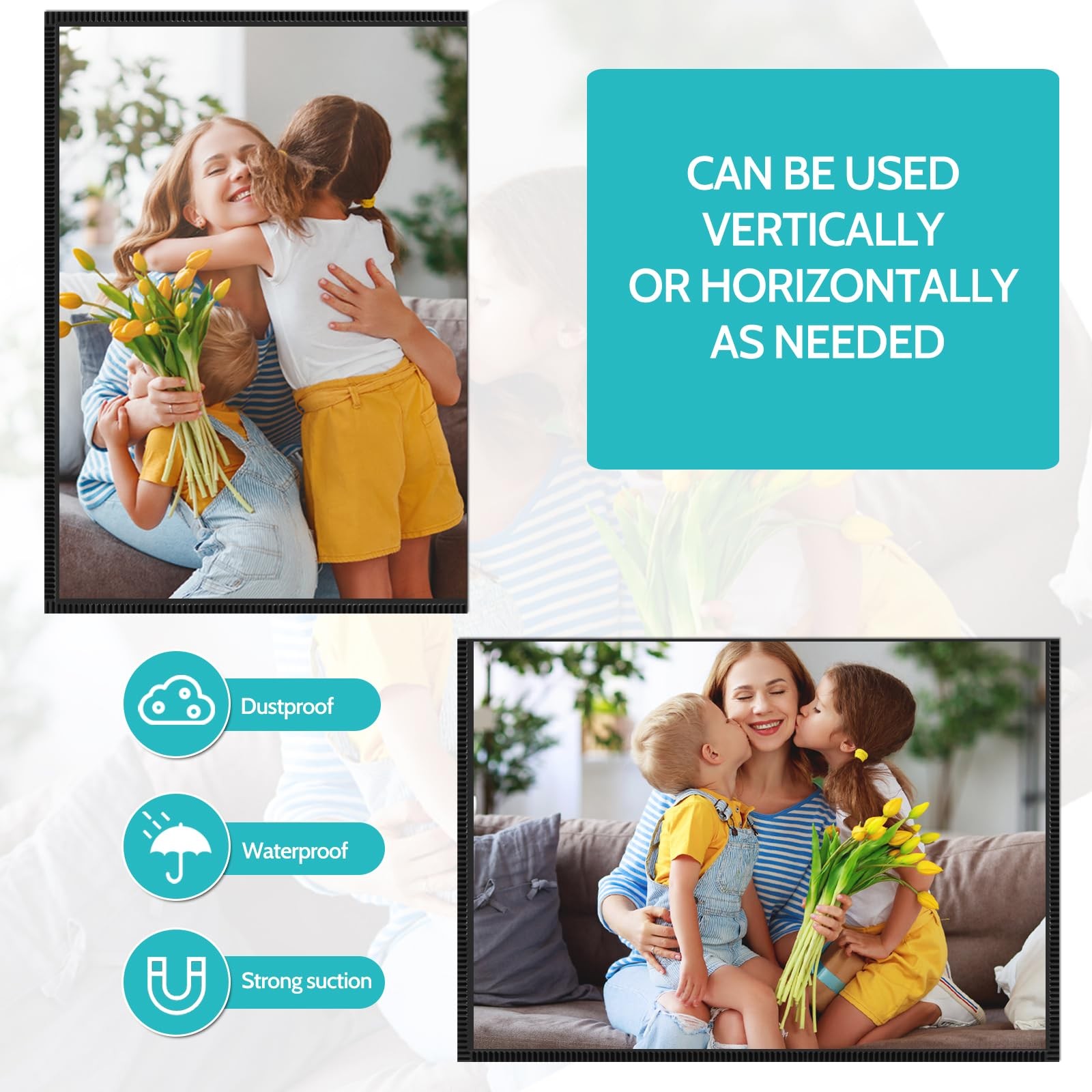 vivinin 12 Pack Magnetic Picture Frame, Frame with 4"x6", Black