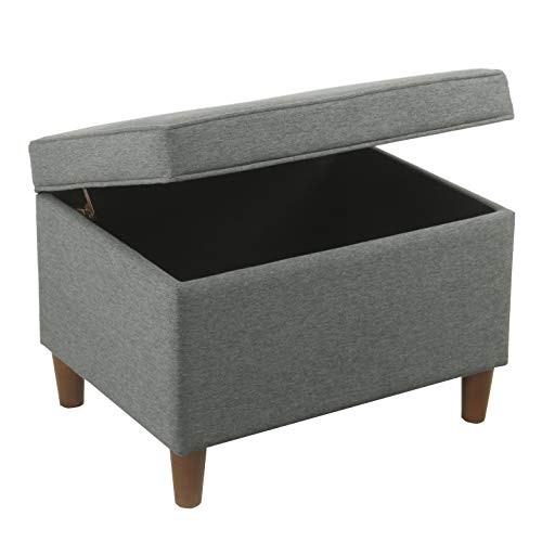 24" Storage Ottoman, Gray Gary