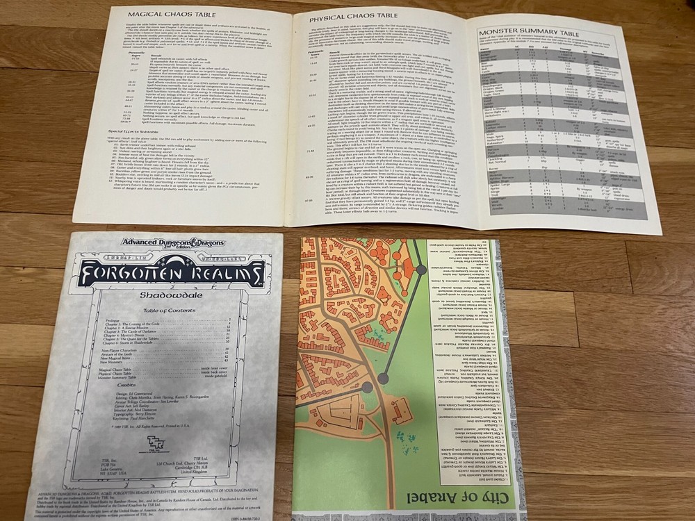Advanced Dungeons & Dragons Shadowdale w/map Forgotten Realms Original