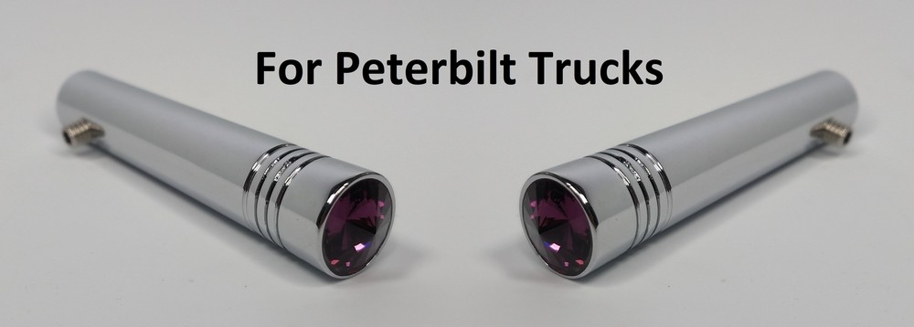 Pair Purple Toggle Switch Extensions for Peterbilt 2-1/4" Long Chrome Metal