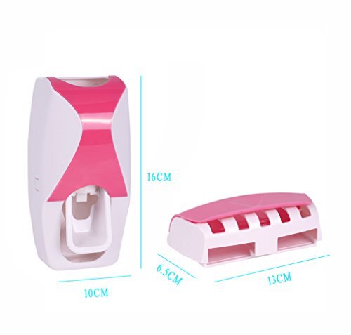 Dust-Proof Toothpaste Dispenser Toothpaste Squeezer Kit (Pink)