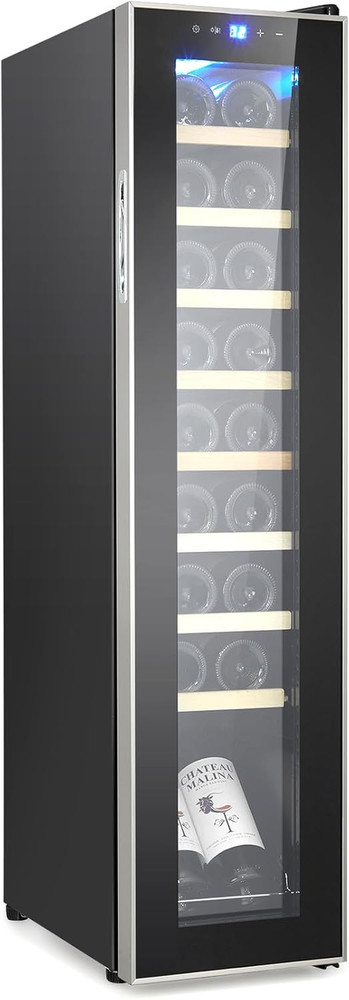 18 Bottle Compressor Wine Cooler, Wine Cellar with Adjustable Temp Control, Free