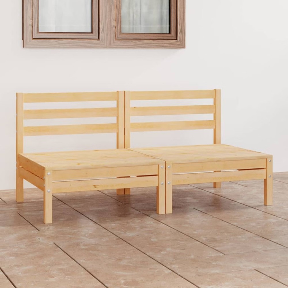 Patio 2-Seater Sofa Solid Pinewood