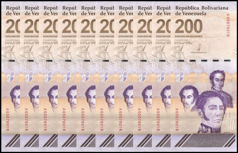Venezuela 200 Bolivar Digitales, 2023, P-120, Used - 200 X 10 PCS