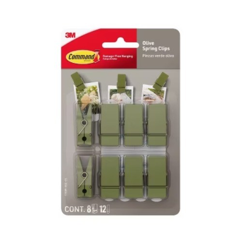 Command Spring Clips 8 Hooks and 12 Strips