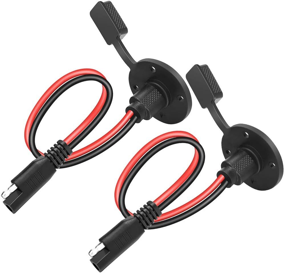 Electop SAE Power Socket Sidewall Port, Weatherproof SAE Quick Connect Solar
