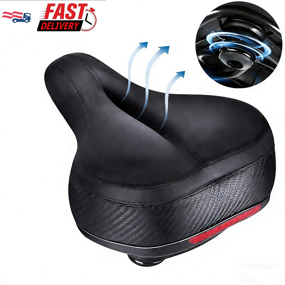 Bicycle Saddle Seat Comfort Wide Bike Seat Cushion Soft Padded Mountain Cruiser