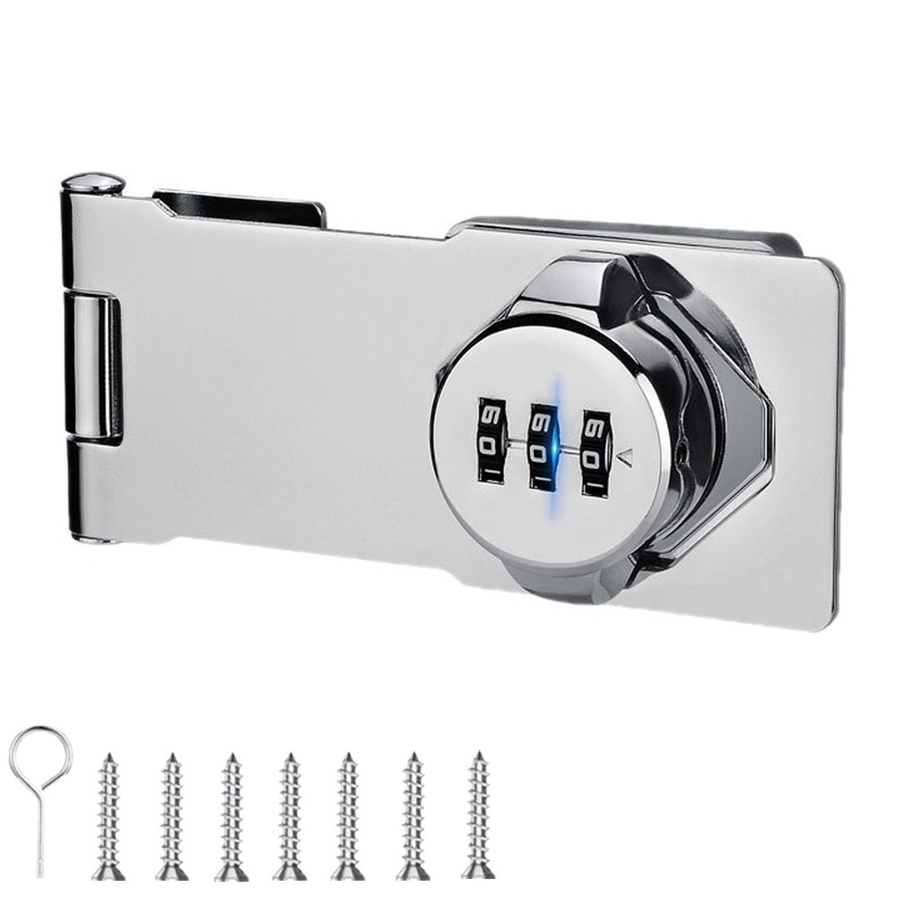 Closet Locks for Double Doors - 4.5inch Folding Door Lock with Code 3-Digit S...