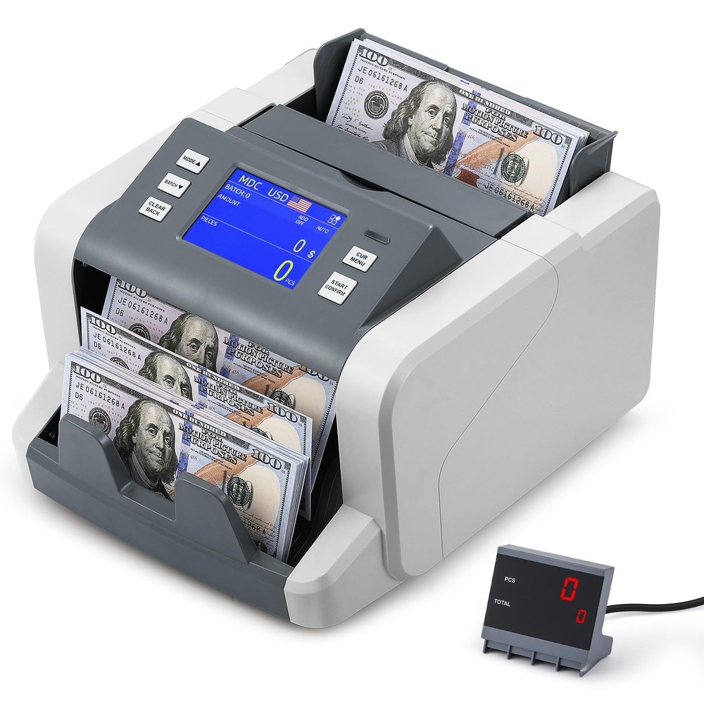 Frifreego Money Counter Machine Mixed Denomination with Value Count, Touch Sc...