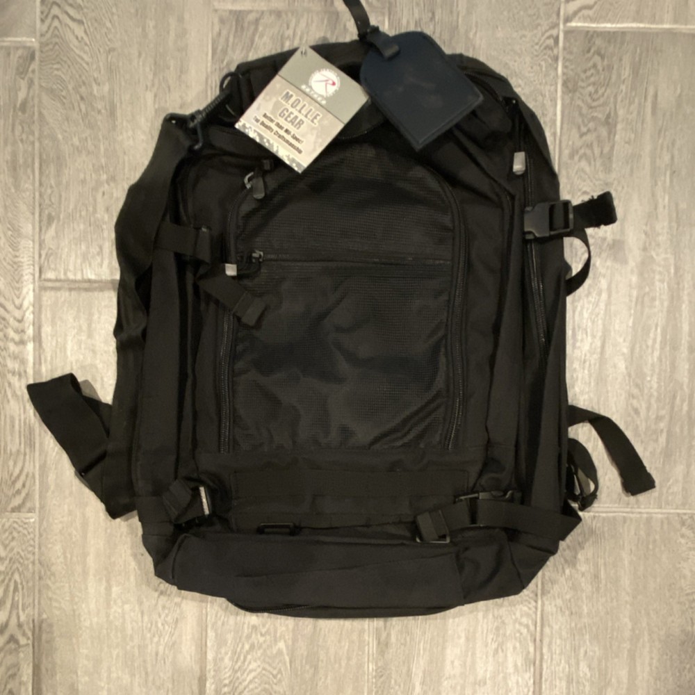 Rothco MOLLE System Tactical Backpack Black Adjustable Straps