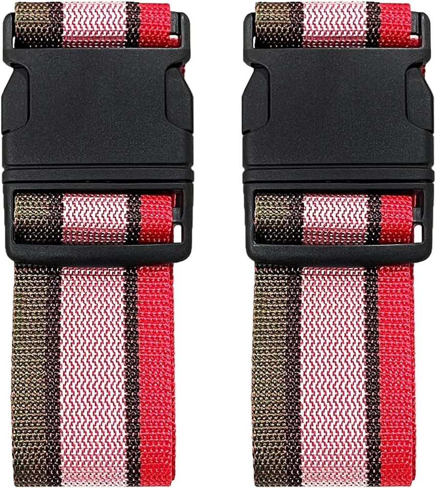2 Pack Luggage Straps Bright Colors Adjustable Suitcase Belts W/ Quick Release