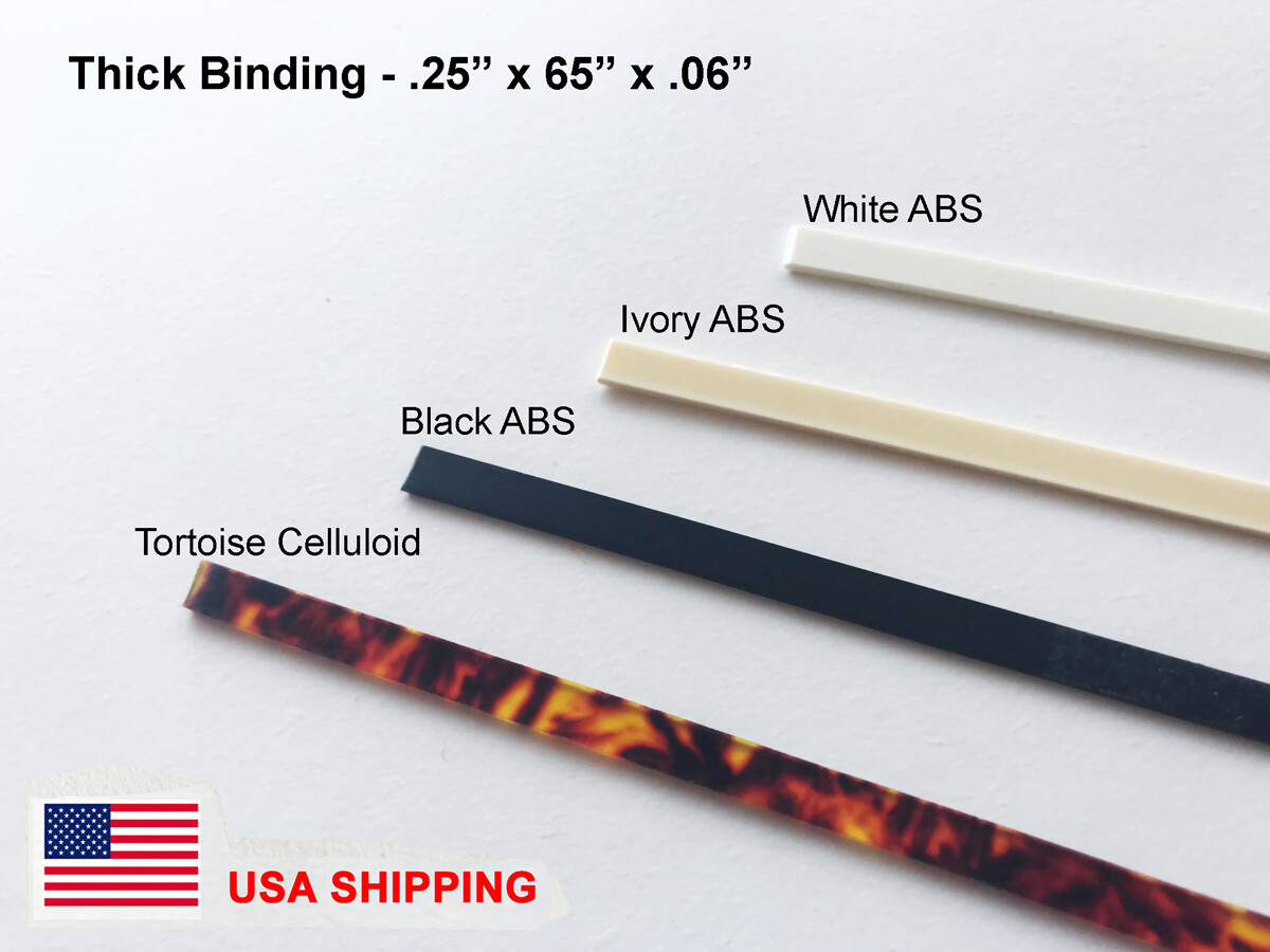 Thick ABS Plastic Binding Guitar Mandolin Luthier - White Ivory Black Tortoise