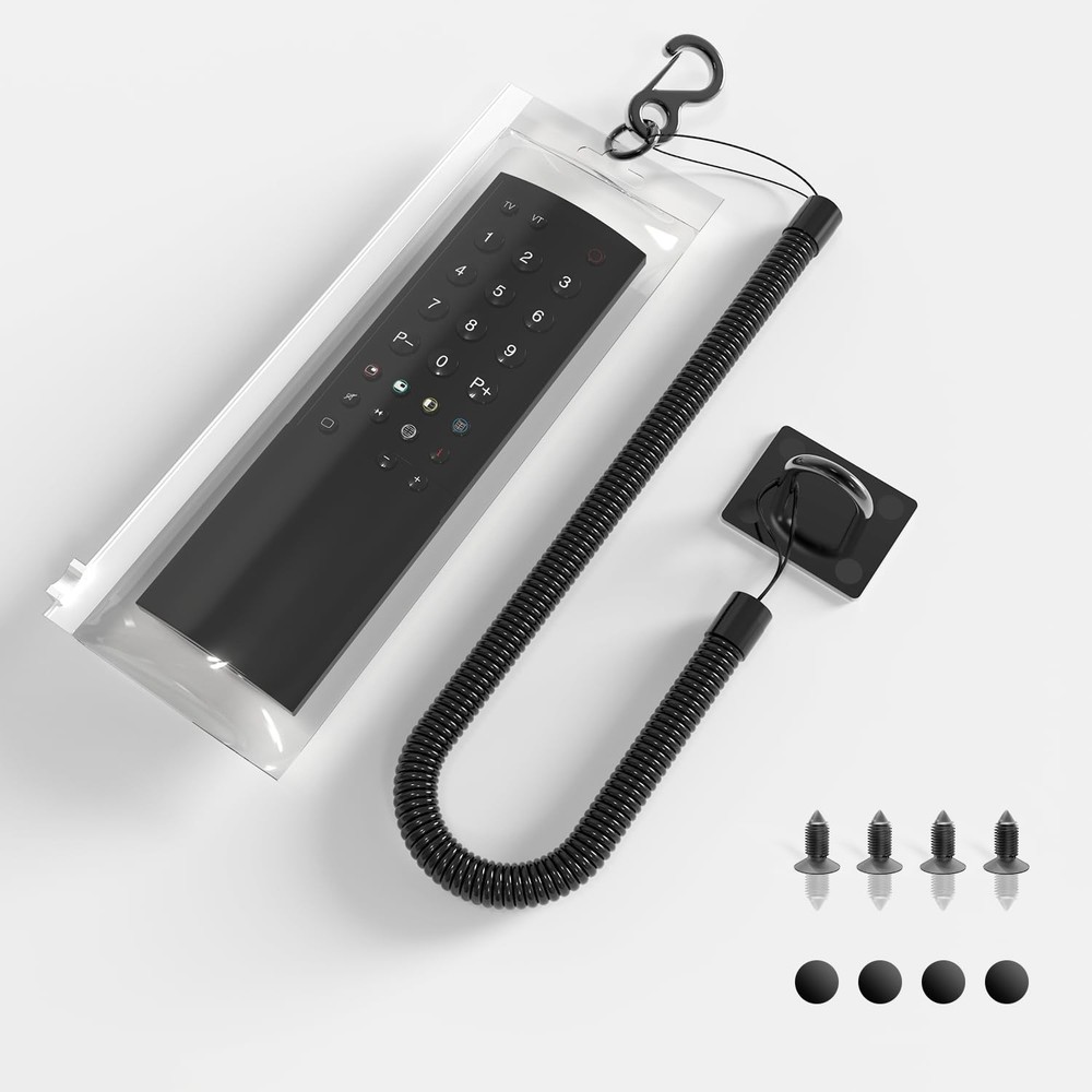 HaisWonsa Retractable TV Remote Tether - 10ft Leash Attachment, Never Black