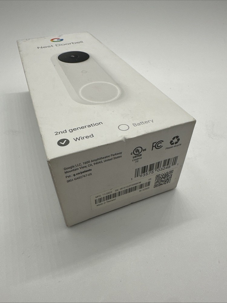 Google Nest Doorbell Wired 2nd Generation