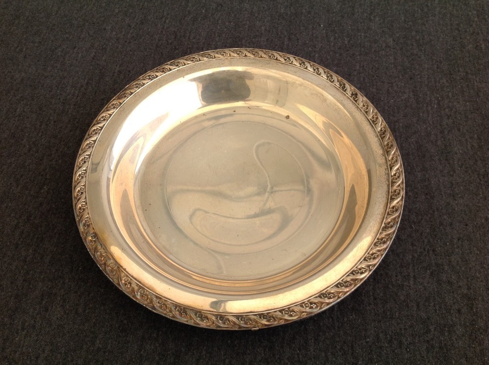 Footed Silverplate Round Serving Tray