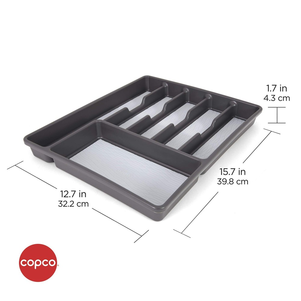Copco Basics 6 Compartment Organizer, 6 Compartment, Charcoal Gray/Light Gray