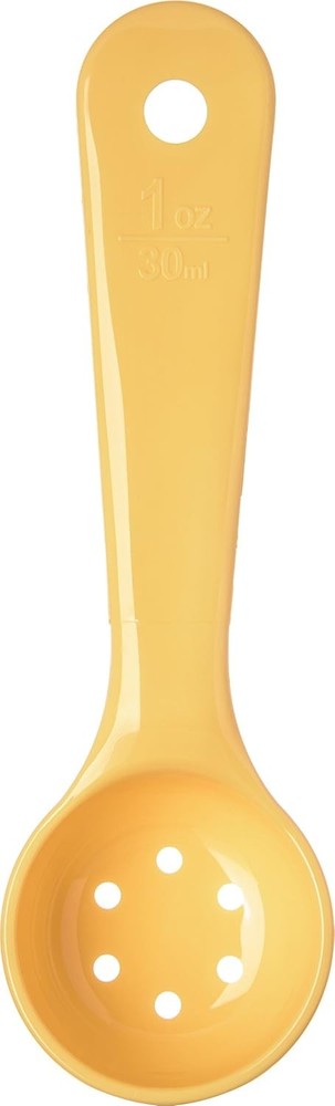 492304 Perforated Short Handle Portion Control Spoon 1 oz Yellow