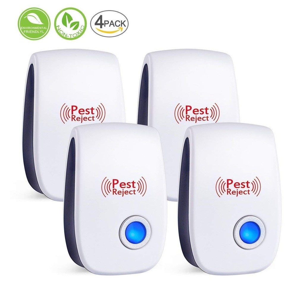 4 Pcs Ultrasonic Pest Repeller Control Electronic Repellent Mice Bug Rat Reject