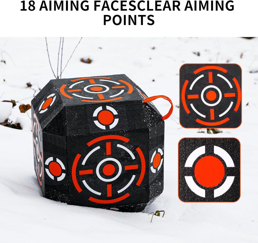 Multi-Sided Archery Target Block - High Polymer Fiber Bow & Arrow Target with L