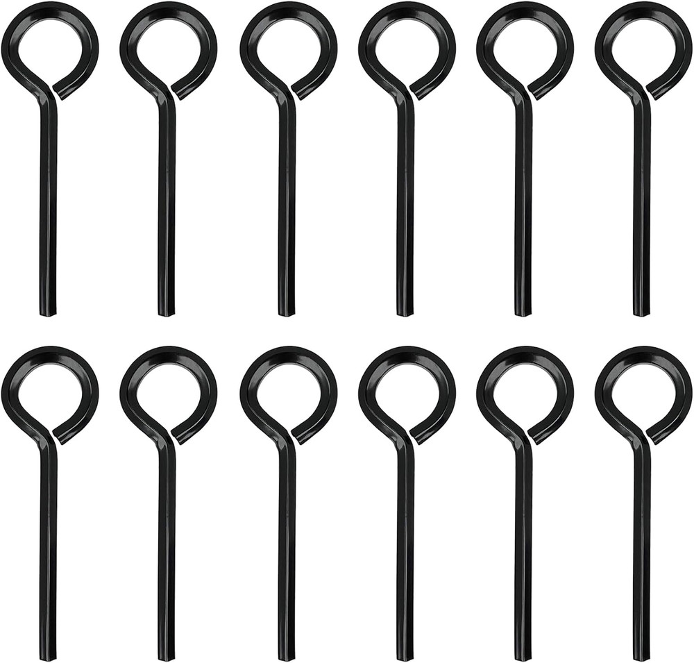 12Pcs 5/32 Inch Standard Hex Dogging Key with Full Loop, Black Solid Metal Allen