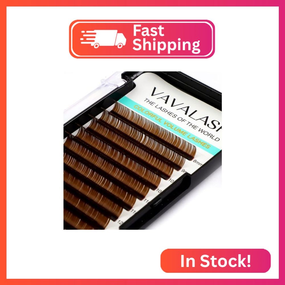 VAVALASH Colored Lash Extensions 0.07mm CC Curl Brown Individual Volume Lashes E