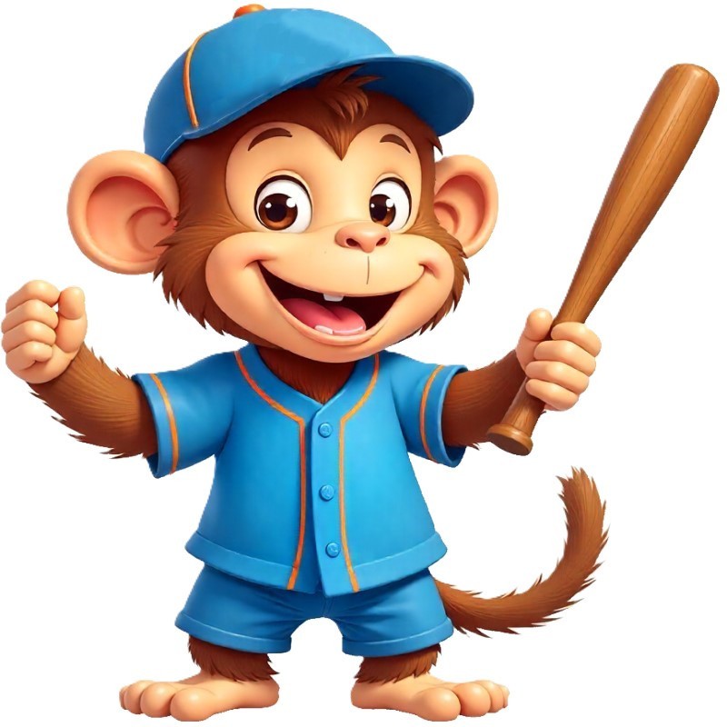 30 Custom Fun Baseball Monkey Personalized Address Labels