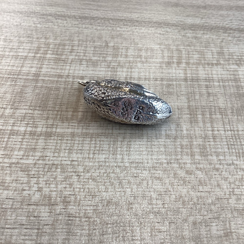 Rare Tiny Novelty Antique Edwardian Solid Silver Duck Pin Cushion Sampson Mordan
