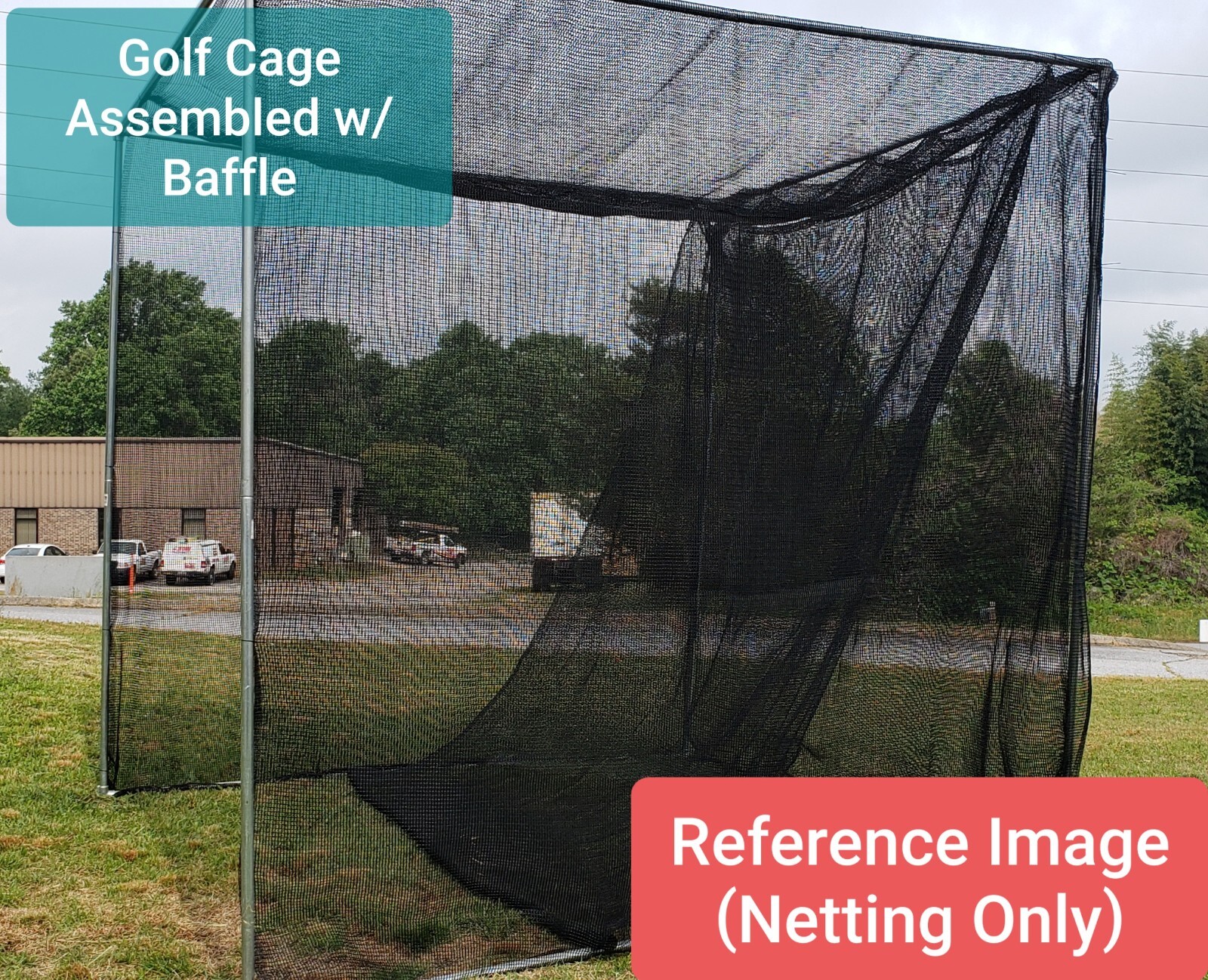 NETTEXX Golf Cage Impact Netting Made in The USA Custom Size Commercial Quality