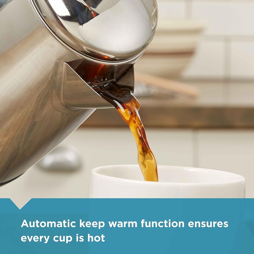 Electric Stainless Steel Coffee Percolator with Automatic Keep Warm Feature