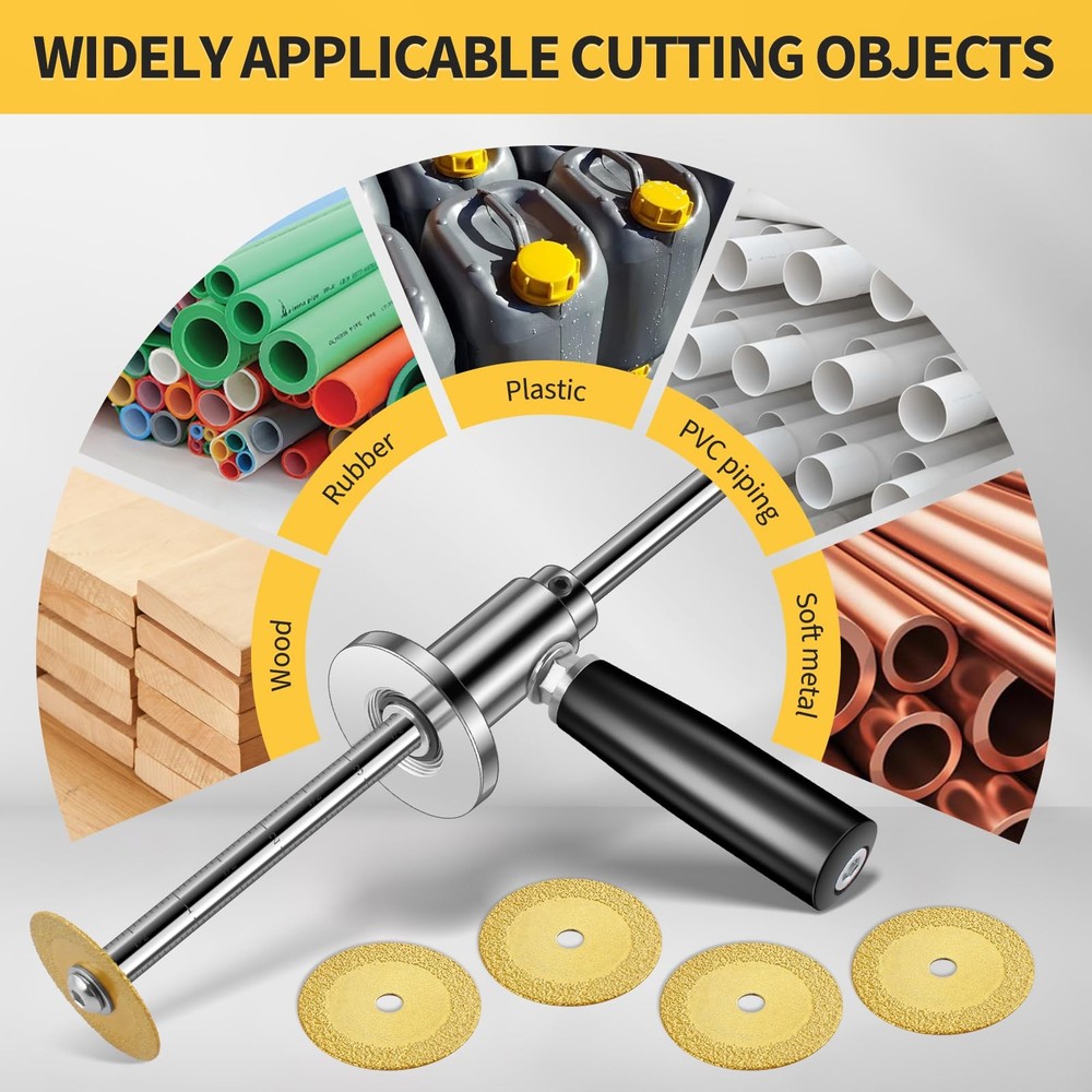 Inside Pipe Cutter for Pvc Pipe, Tool Set with Scale Adjustable Silver