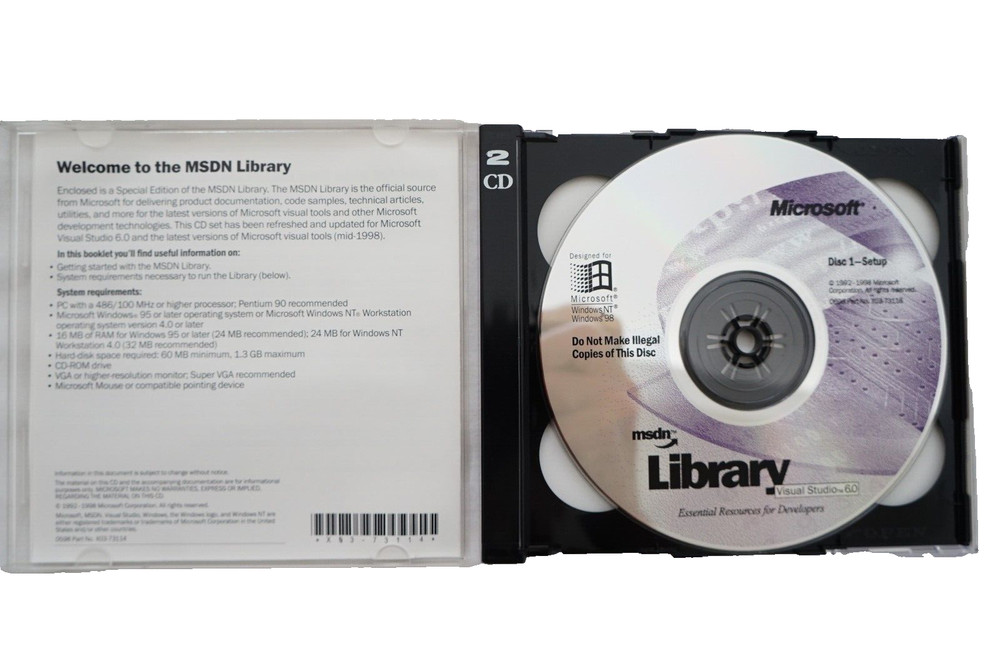 Microsoft Visual Studio Enterprise 6.0 6 Windows 95 ~ 11 Retail / 10 CD's KEY #4