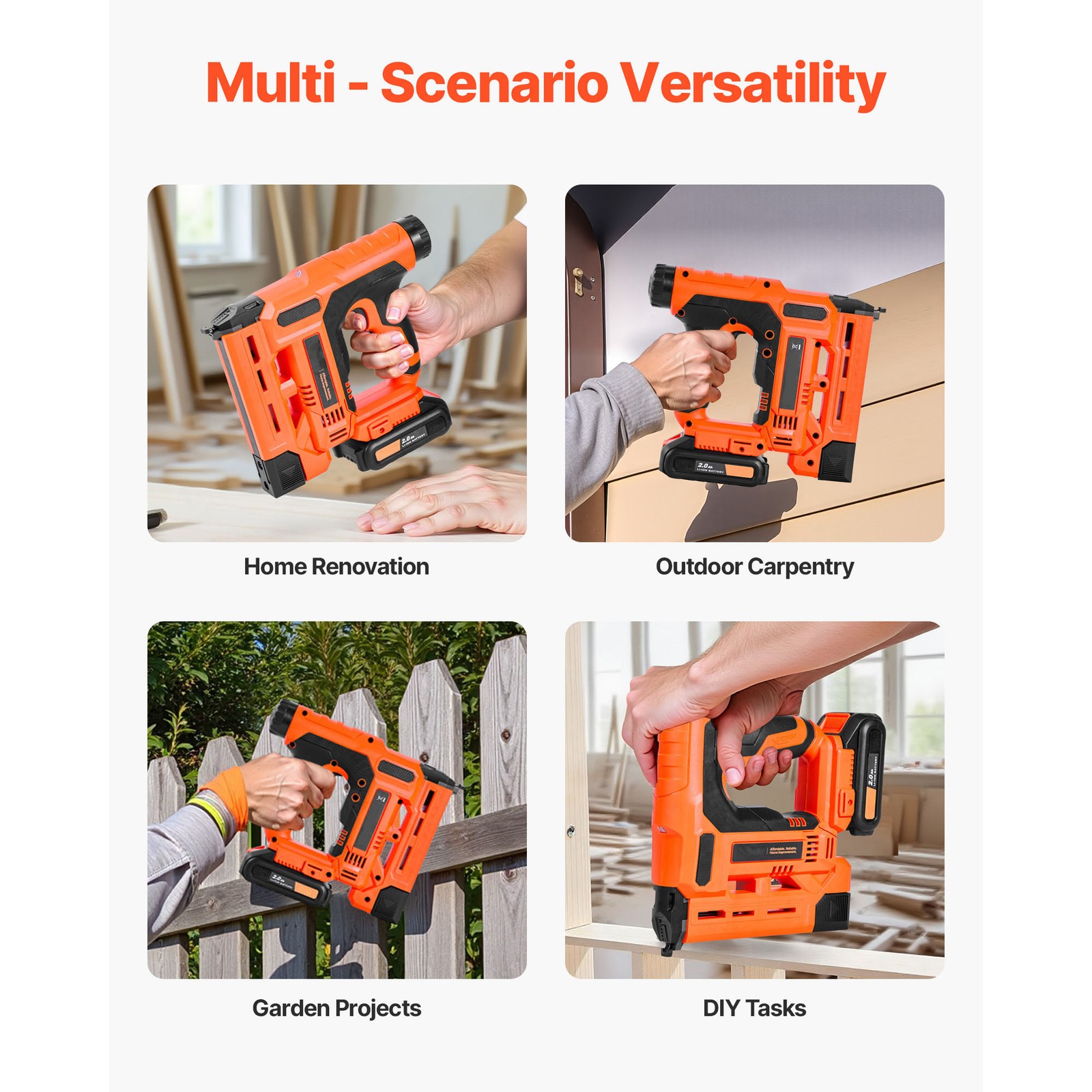 Uimoso Cordless 2-in-1 Nail and Staple Gun, 18 Gauge for Woodworking