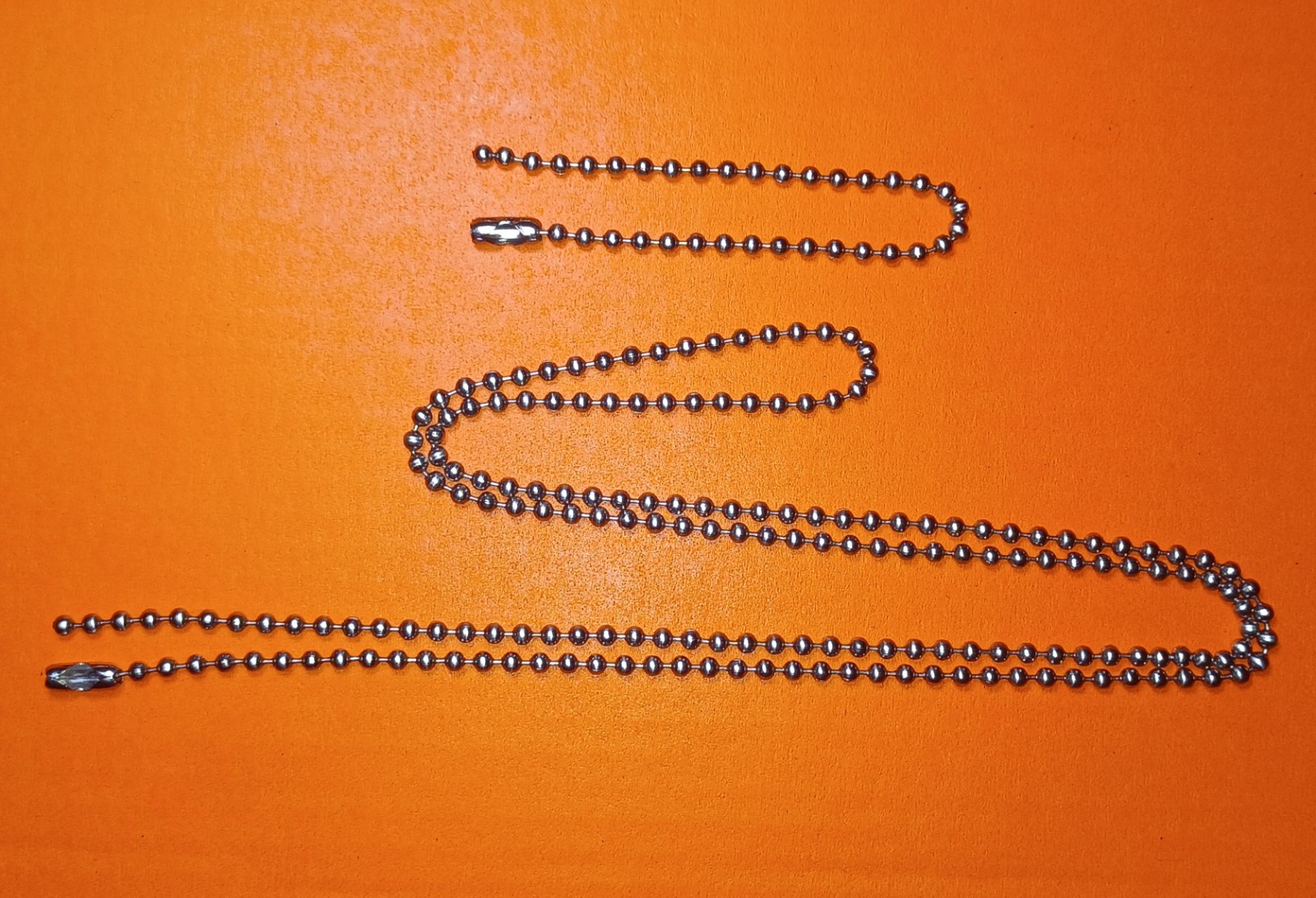 24" & 4.5" Stainless Steel Military Ball Bead Dog Tag Chain Necklace Set USAMade