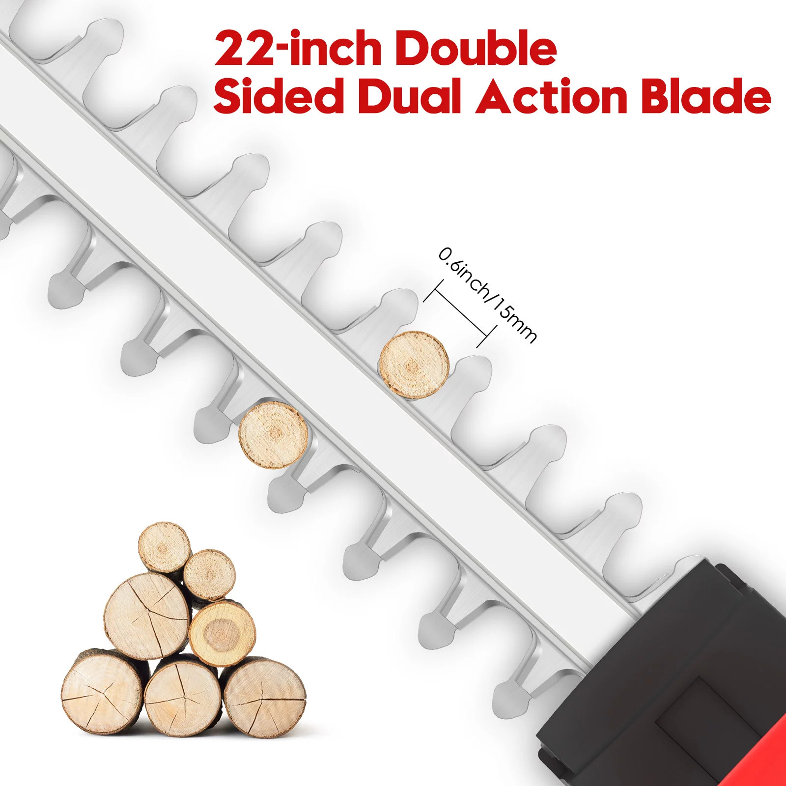 22'' Electric Hedge Trimmer Cordless Power Hedge Trimmer with 2Battery & Charger