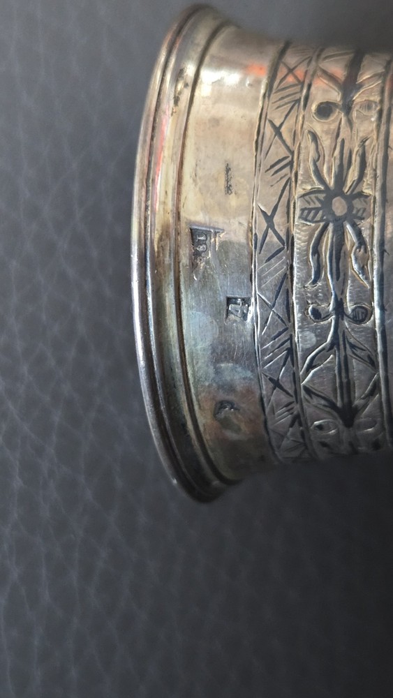 Large Russian Silver Niello Flute Cup