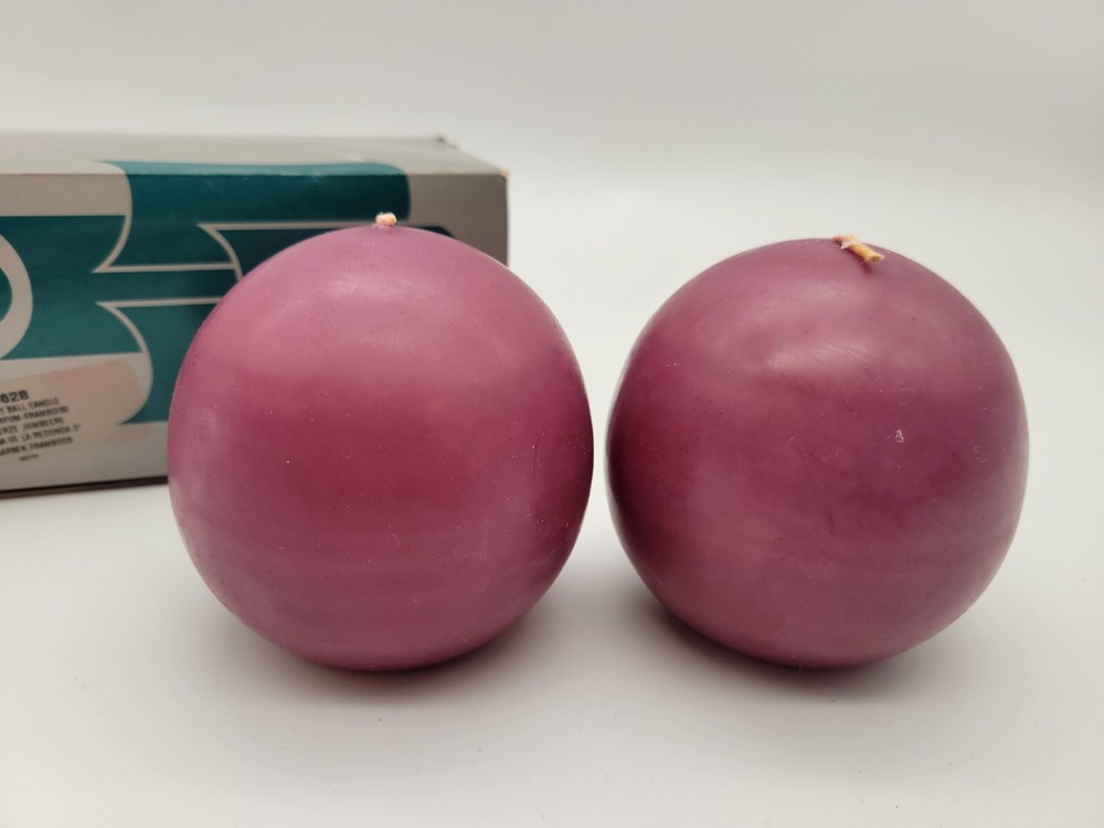 Partylite Raspberry Two Ball Candles 3"