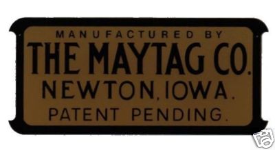 Maytag Engine & Washer Decal Black & Gold