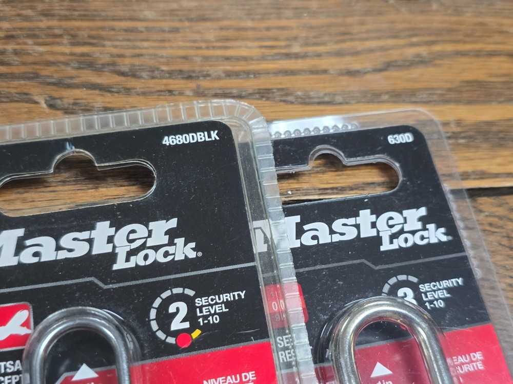 👀 3 Pack MASTER LOCKS Luggage Combination & Key Locks - 131D 4680DBLK 630D