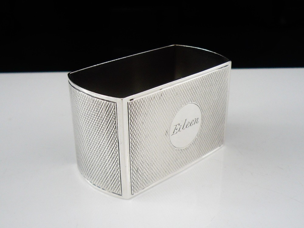 Sterling Silver Napkin Ring, EILEEN, Hallmarked Birmingham 1937