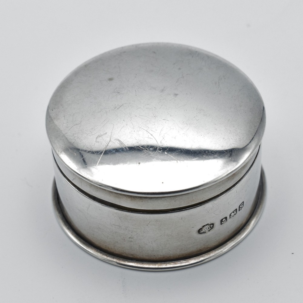 Antique Solid Silver Powder Pot Snuff Box William Hutton & Sons 1917