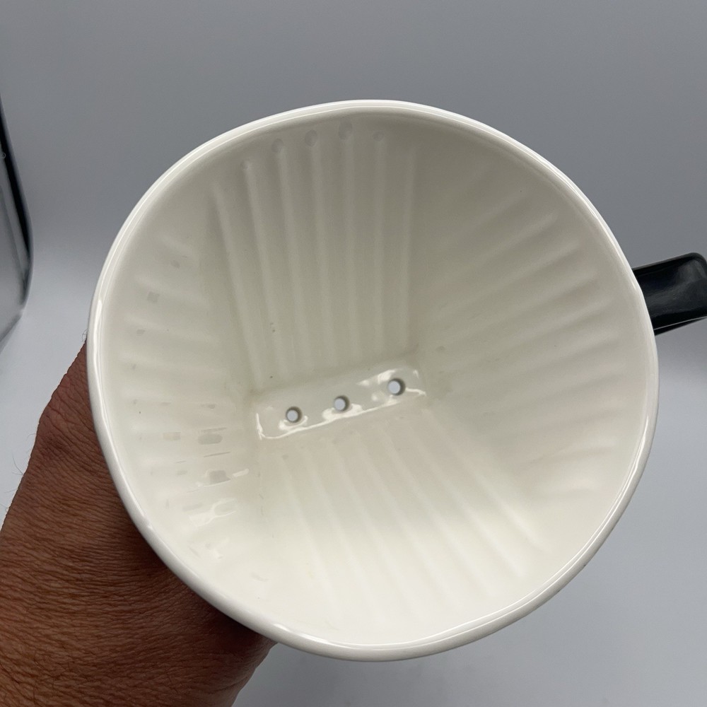Pour over Coffee Maker, Single Cup Black Ceramic Coffee Dripper