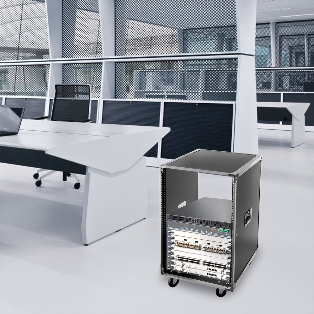 16U Server Rack Open Frame Rolling Network Data Rack 19 inch w/ Casters 4 Post!