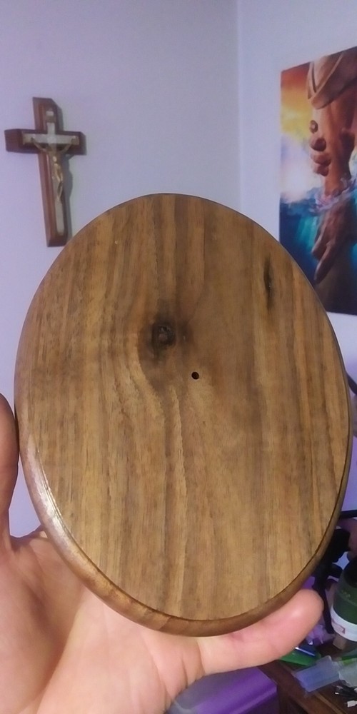 Handcrafted solid lumber (not a panel) European Deer Skull Mount Plaque.