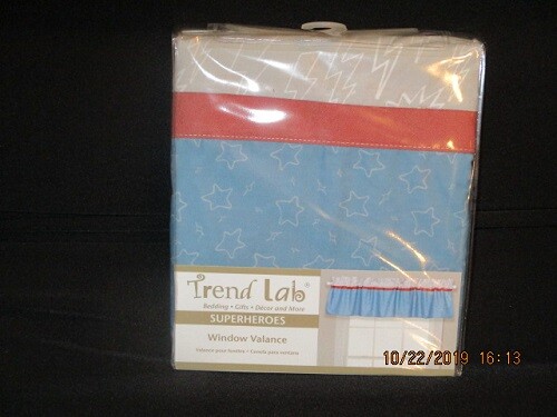 Trend Lab Superheroes 4-Pc Crib Bedding Set Includes Window Valance *New*