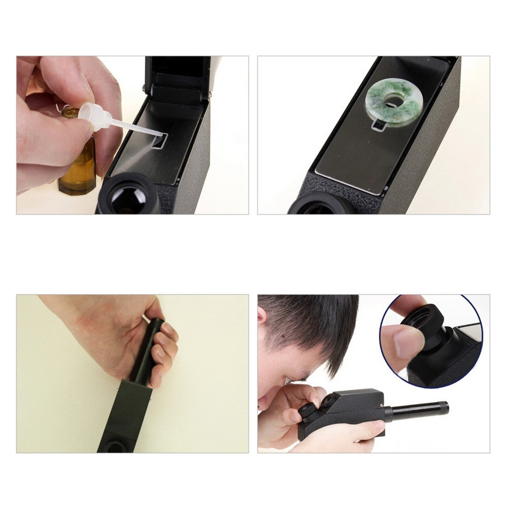 GemologicalGemstone Gem Refractometer Built-In Light 1.30-1.81RI for GIA testing