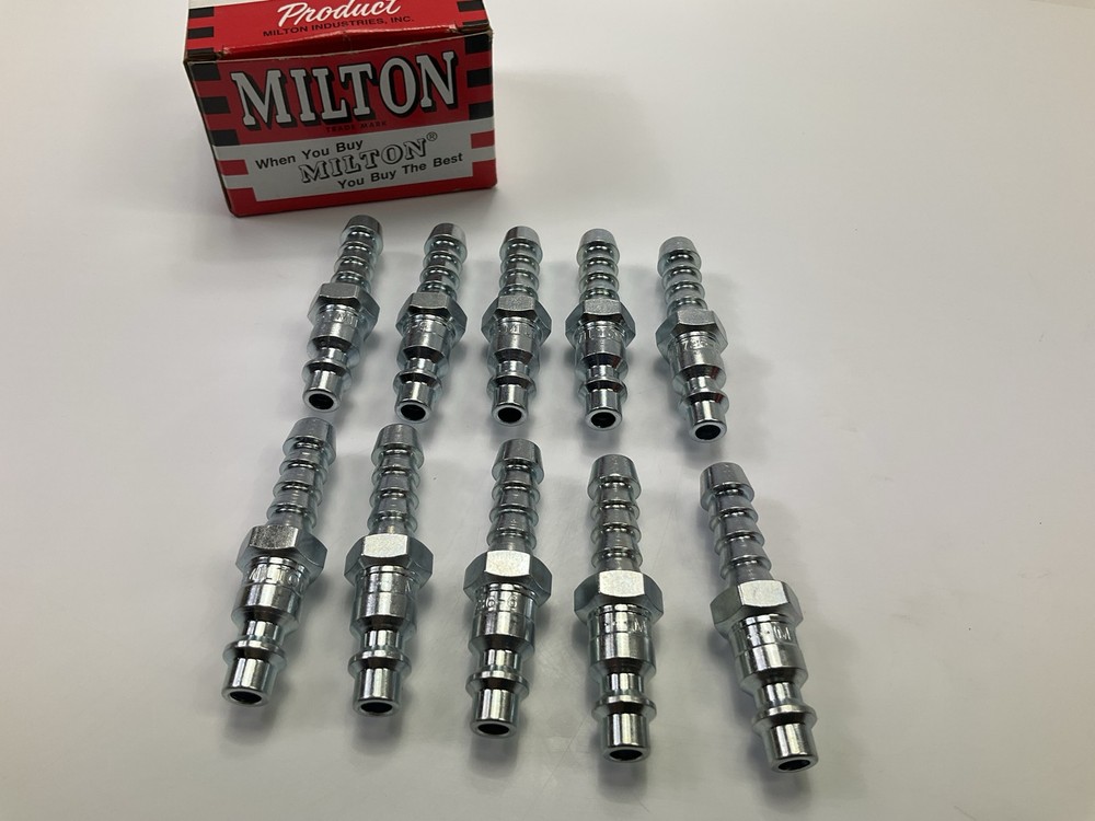 (10) Milton 736-6 "M" Style Plug, 3/8" Hose Barb Coupler