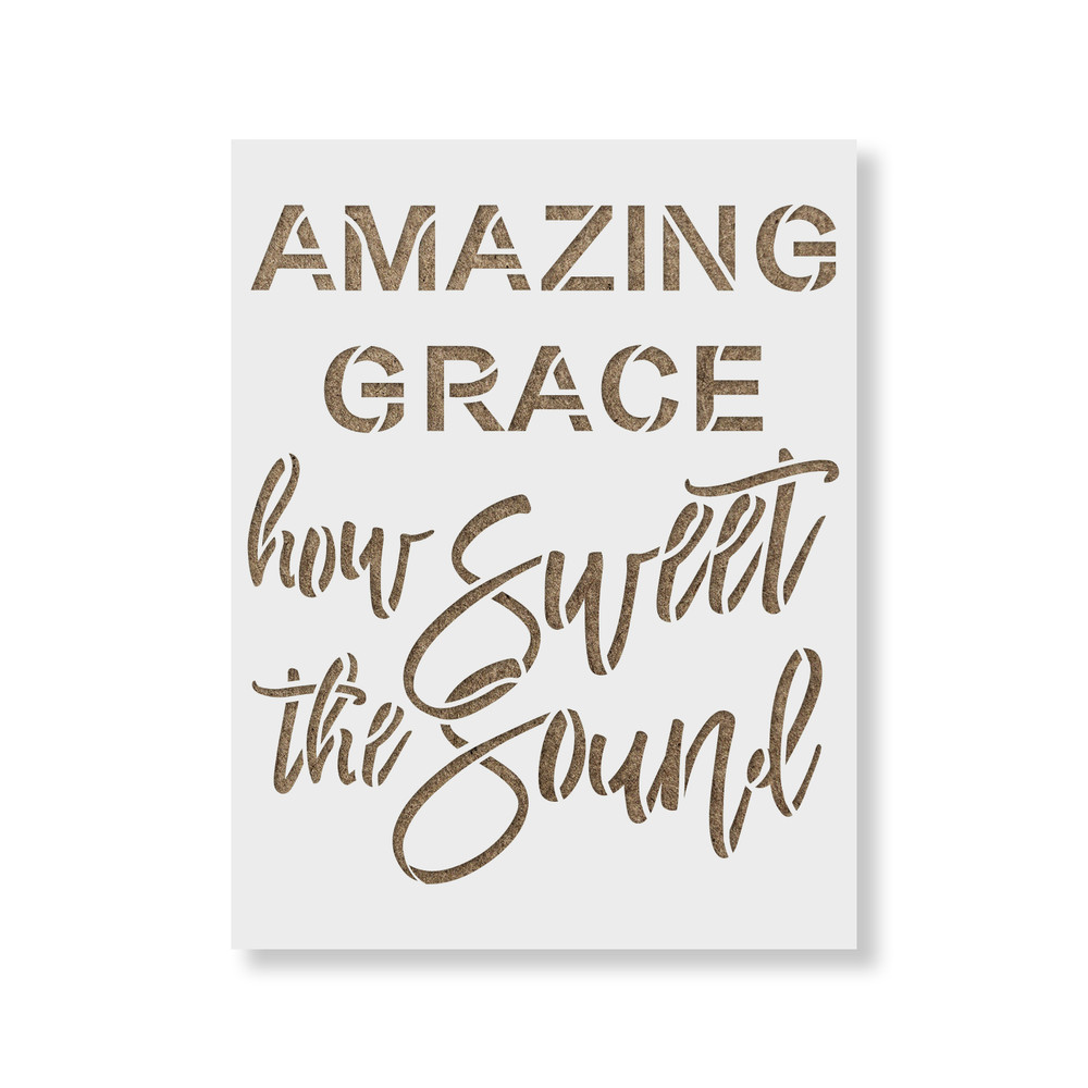 Amazing Grace Stencil - Durable & Reusable Mylar Stencils