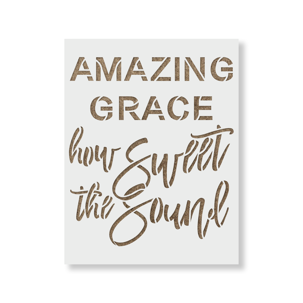 Amazing Grace Stencil - Durable & Reusable Mylar Stencils