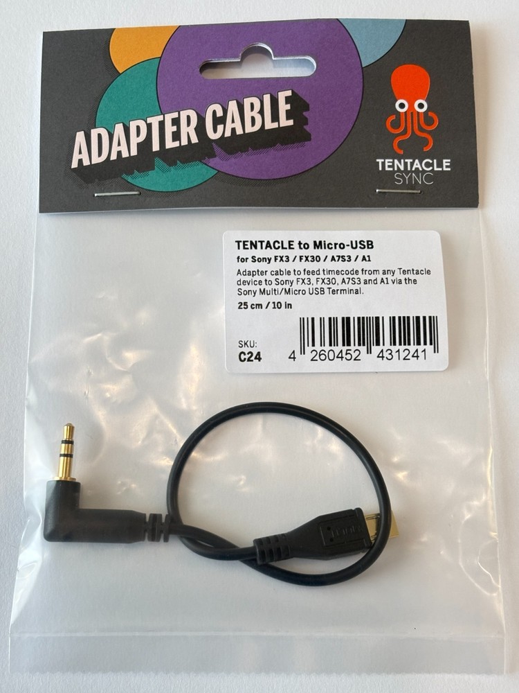 New Genuine Tentacle Sync to Micro-USB for Sony FX3 FX30 A7S3 A1 Timecode Cable